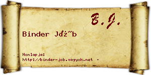 Binder Jób névjegykártya